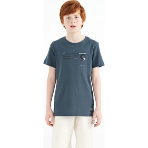 Tommy Life Orman Yeşili Baskı Detaylı O Yaka Standart Kalıp Erkek Çocuk T-Shirt - 11145