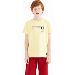 Tommy Life Sarı Baskı Detaylı O Yaka Standart Kalıp Erkek Çocuk T-Shirt - 11145