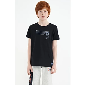 Tommy Life Lacivert Baskı Detaylı O Yaka Standart Kalıp Erkek Çocuk T-Shirt - 11145