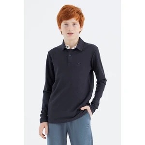 Lacivert Polo Yaka Basic Erkek Çocuk T-Shirt - 11171