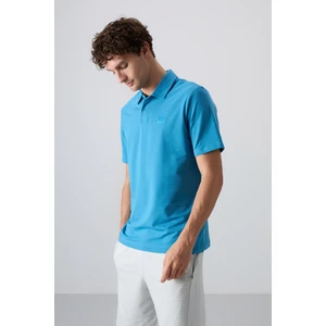 Tommy Life Petrol Mavi Pamuklu Kalın Yumuşak Dokulu Standart Fit Basic Polo Yaka Erkek T-Shirt - 88348