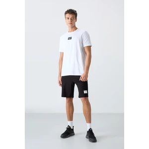 Tommy Life Beyaz - Siyah Pamuklu Yumuşak Dokulu Standart Fit Baskılı Erkek Şortlu Takım - 85243