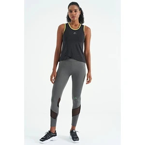 Tommy Life Siyah Logo Baskılı Biye Şeritli Standart Kalıp Kadın Spor Atlet - 97255