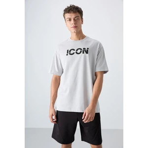 Tommy Life Taş Pamuklu Kalın Yumuşak Dokulu Oversize Fit Baskılı Erkek T-Shirt - 88331