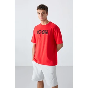Tommy Life Fiesta Pamuklu Kalın Yumuşak Dokulu Oversize Fit Baskılı Erkek T-Shirt - 88331