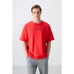 Tommy Life Fiesta Pamuklu Kalın Yumuşak Dokulu Oversize Fit Baskılı Erkek T-Shirt - 88321