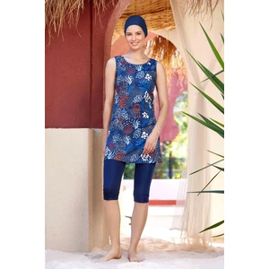 REMSA Sıfır Kol Taytlı Yarı Kapalı Mayo Renna 9313 Koyu Lacivert