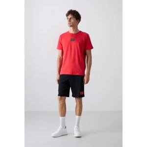 Tommy Life Fiesta - Lacivert Pamuklu Yumuşak Dokulu Standart Fit Baskılı Erkek Şortlu Takım - 85243