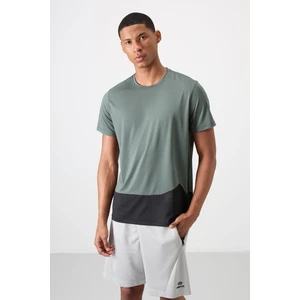 Tommy Life Haki Polyester Nefes Alan Dokulu İnce Esnek Standart Fit Erkek Performans T-Shirt - 88383