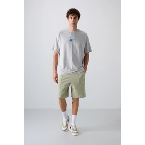 Tommy Life Tommy Life  Çağla Pamuklu Kalın Yumuşak Dokulu Comfort Fit Basic Erkek Şort - 81261