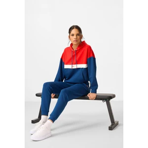 Tommy Life Parlament Kapüşonlu Renk Bloklu Kadın Eşofman Takım - 95327