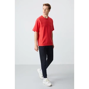 Air Jones Fiesta Lacivert Pamuklu Kalın Yumuşak Dokulu Oversize Fit Basic Erkek Eşofman Takım - 85261