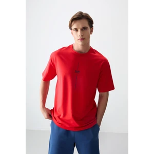 Air Jones Fiesta Pamuklu Kalın Yumuşak Dokulu Oversize Fit Baskılı Erkek T-Shirt - 88373