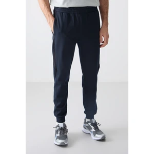 Air Jones Lacivert Yüzeyi Dokulu Standart Fit Nakışlı Erkek Eşofman Alt - 82126