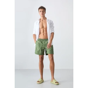 Tommy Life Haki Hızlı Kuruyan Standart Fit Erkek Deniz Şortu - 81237