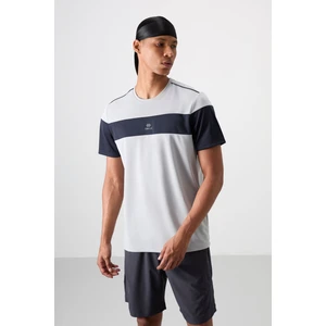 Tommy Life Gri Polyester Nefes Alan Dokulu İnce Esnek Standart Fit Erkek Performans T-Shirt - 88396