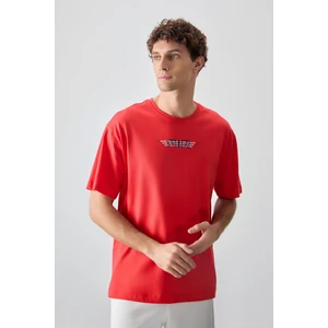 Air Jones Fiesta %100 Pamuk Kalın Yumuşak Dokulu Oversize Fit Baskılı Erkek T-Shirt - 88356