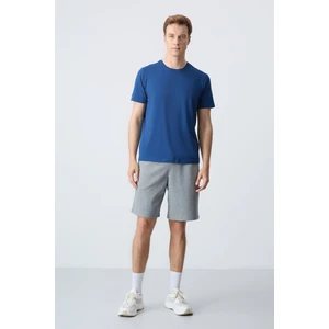 Air Jones Gri Melanj Pamuklu Kalın Yumuşak Dokulu Standart  Fit Basic Erkek Şort  - 81278