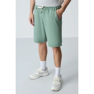 Air Jones Açık Yeşil Pamuklu Kalın Yumuşak Dokulu Standart Fit Basic Erkek Şort  - 81278