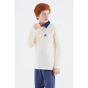 Tommy Life Ekru Polo Yaka Basic Erkek Çocuk T-Shirt - 11171