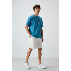 Air Jones Ekru Pamuklu Kalın Yumuşak Dokulu Comfort Fit Basic Erkek Şort - 81274
