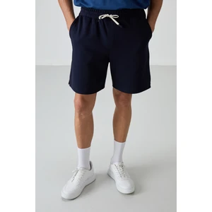 Air Jones Lacivert Pamuklu Kalın Yumuşak Dokulu Comfort Fit Basic Erkek Şort - 81274