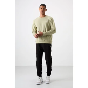 Air Jones Çağla - Siyah Pamuklu Kalın Yumuşak Dokulu Comfort Fit Nakışlı Erkek Eşofman Takım - 85254