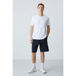 Air Jones Lacivert Pamuklu Kalın Yumuşak Dokulu Standart Fit Basic Erkek Şort  - 81281