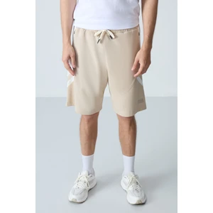 Air Jones Bej Pamuklu Kalın Yumuşak Dokulu Standart Fit Basic Erkek Şort  - 81281