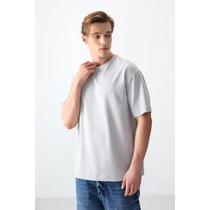 Air Jones Taş Pamuklu Kalın Yumuşak Dokulu Oversize Fit Basic Erkek T-Shirt - 88377