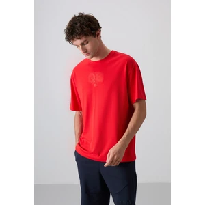 Tommy Life Fiesta Pamuklu Kalın Yumuşak Dokulu Oversize Fit Baskılı Erkek T-Shirt - 88333
