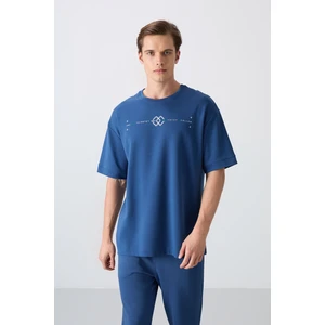 Tommy Life Parlament Pamuklu Kalın Yumuşak Dokulu Oversize Fit Baskılı Erkek T-Shirt - 88323
