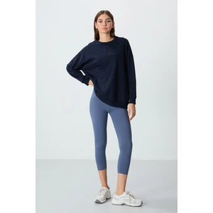 Tommy Life Petrol Yüksek Bel Slim Fit Dar Paça Kadın Kapri Tayt - 93097