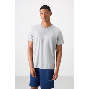 Tommy Life Gri Polyester Nefes Alan Dokulu İnce Esnek Standart Fit Erkek Performans T-Shirt - 88391