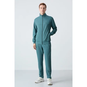 Tommy Life Orman Yeşili Pamuklu Kalın Yumuşak Dokulu Comfort  Fit Basic Erkek Eşofman Takım - 85260