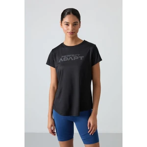 Tommy Life Siyah Nefes Alan Dokulu İnce Esnek Standart Fit Performans Kadın T-Shirt - 97283