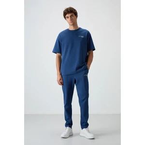 Air Jones Parlament Pamuklu Kalın Yumuşak Dokulu Oversize Fit Nakışlı Erkek Eşofman Takım - 85252