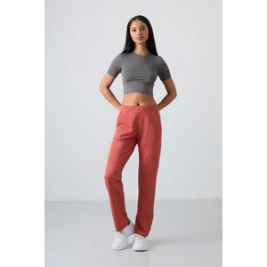 Tommy Life Tommy Life  Kiremit Yüksek Bel Cepli Rahat Form Klasik Paça Kadın Eşofman Alt - 94584