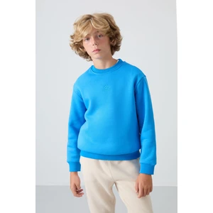 Tommy Life Saks Pamuklu Kalın İçi Tüylü Yumuşak Dokulu Standart Fit Nakışlı Erkek Çocuk Sweatshirt - 11232