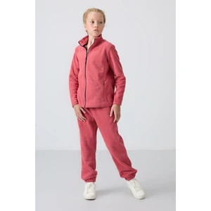 Tommy Life Yaban Gülü Kalın Yumuşak Dokulu Standart Fit Nakışlı Polar Kız Çocuk Eşofman Alt - 75155