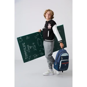 Tommy Life Siyah Pamuklu Kalın İçi Tüylü Yumuşak Dokulu Standart Fit Nakışlı Erkek Çocuk Kolej Ceket - 11258