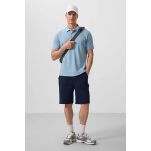 Lacivert Standart Fit Dokuma Hafif Esnek Chino Erkek Şort - 81290