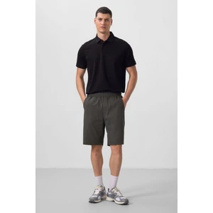 Antrasit Standart Fit Dokuma Hafif Esnek Chino Erkek Şort - 81290