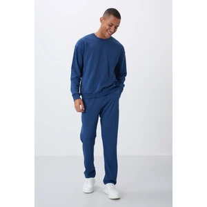 Tommy Life Parlament Kompakt Pamuklu Kalın Pürüzsüz Dokulu O Yaka Comfort Fit Erkek Eşofman Takım -85263