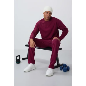 Tommy Life Erguvan Kompakt Pamuklu Kalın Pürüzsüz Dokulu O Yaka Comfort Fit Erkek Eşofman Takım -85263