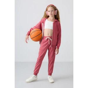 Tommy Life Yaban Gülü Pamuklu İçi Tüylü Yumuşak Dokulu Standart Fit Nakışlı Kız Çocuk Eşofman Takım - 75148