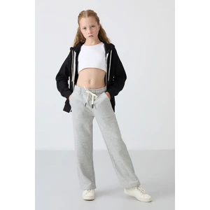 Tommy Life Gri Melanj Pamuklu Kalın İçi Tüylü Yumuşak Dokulu Standart Fit Nakışlı Erkek Çocuk Eşofman Alt - 11224