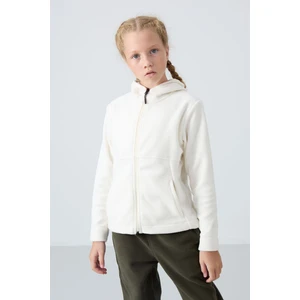 Tommy Life Ekru Kalın Yumuşak Dokulu Standart Fit Nakışlı Polar Kız Çocuk Sweatshirt - 75152