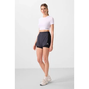 Tommy Life Antrasit Polyester Gizli Cep Fermuarlı Standart Kalıp Kadın Içi Taytlı Şort - 91015