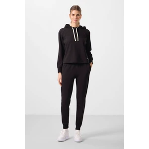Tommy Life Siyah Kapüşonlu Oversize Kadın Eşofman Takım - 95336